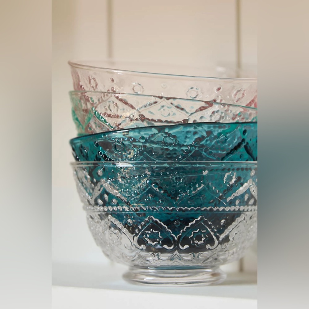 Anthropologie THE BOMBAY HANDBLOWN GLASS CEREAL BOWLS, SET OF 4 Style 91148932 - Picture 3 of 3